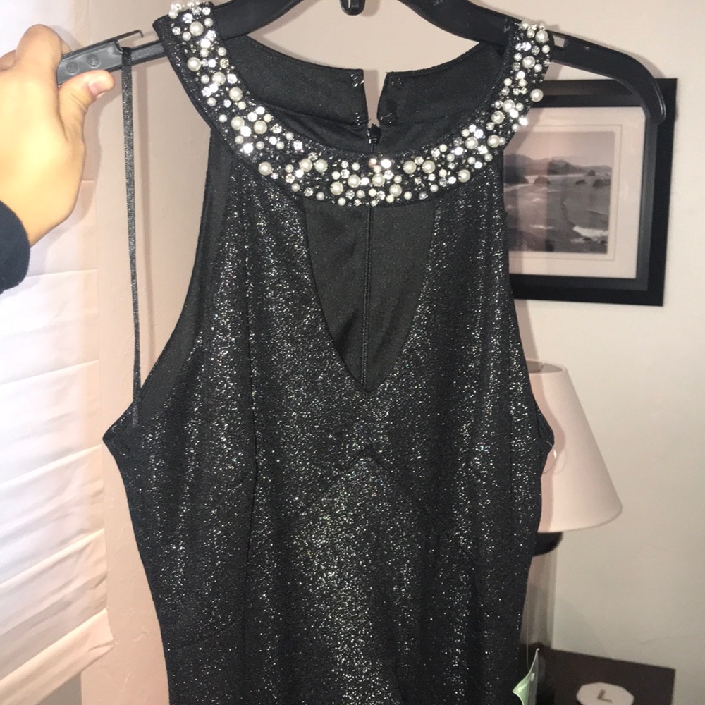 Long black sparkly gown